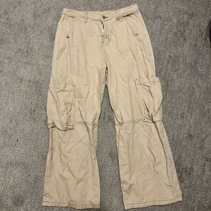 Tan Straight-leg Cargo Pants